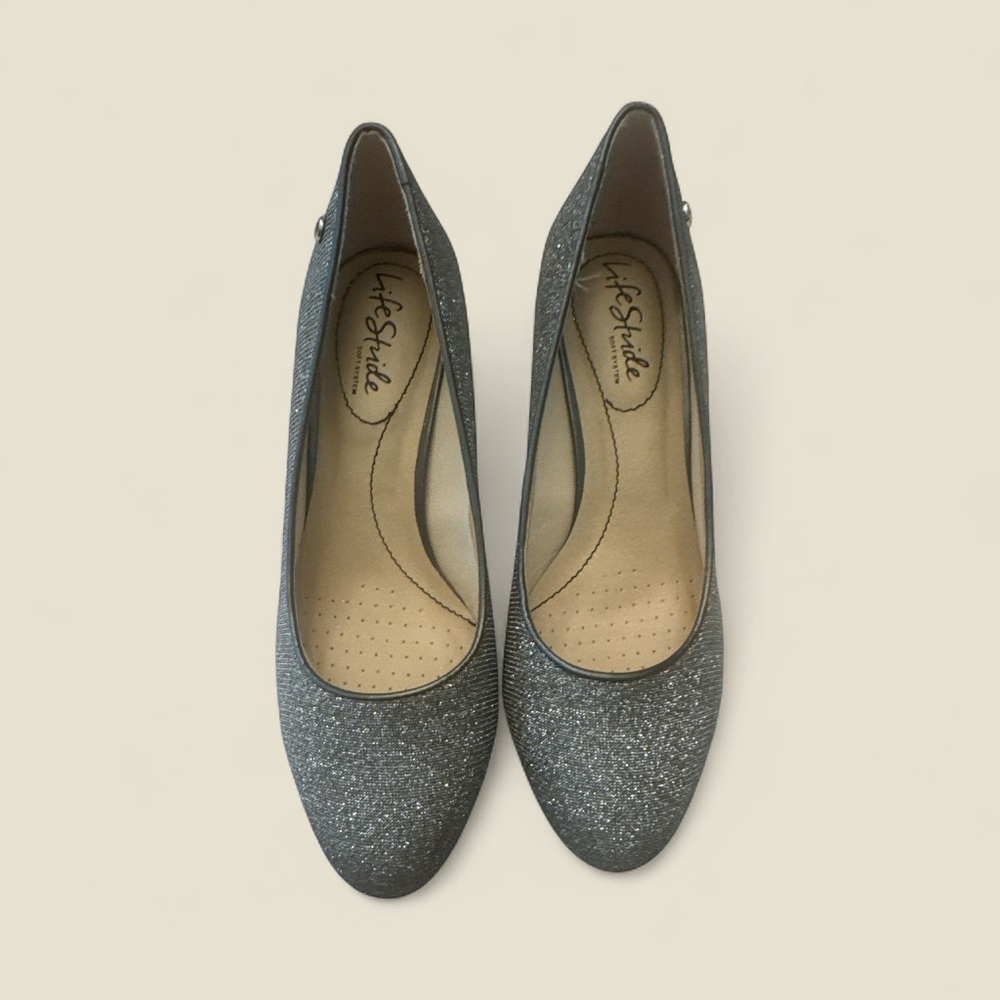 Life Stride Sparkling Silver Heels - Picture 2 of 4